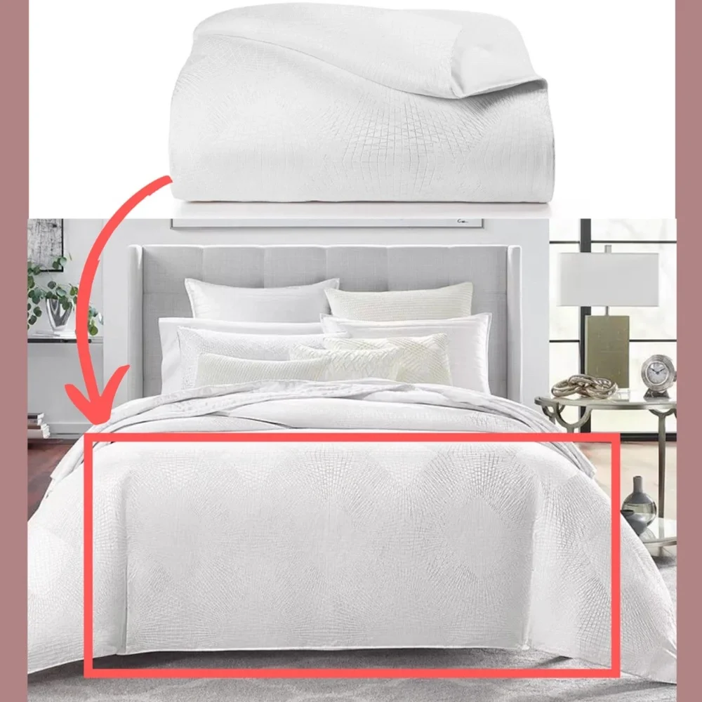 NIB $465 [ King Duvet Cover ] Hotel Collection Diamond‎ Lattice Fresh White